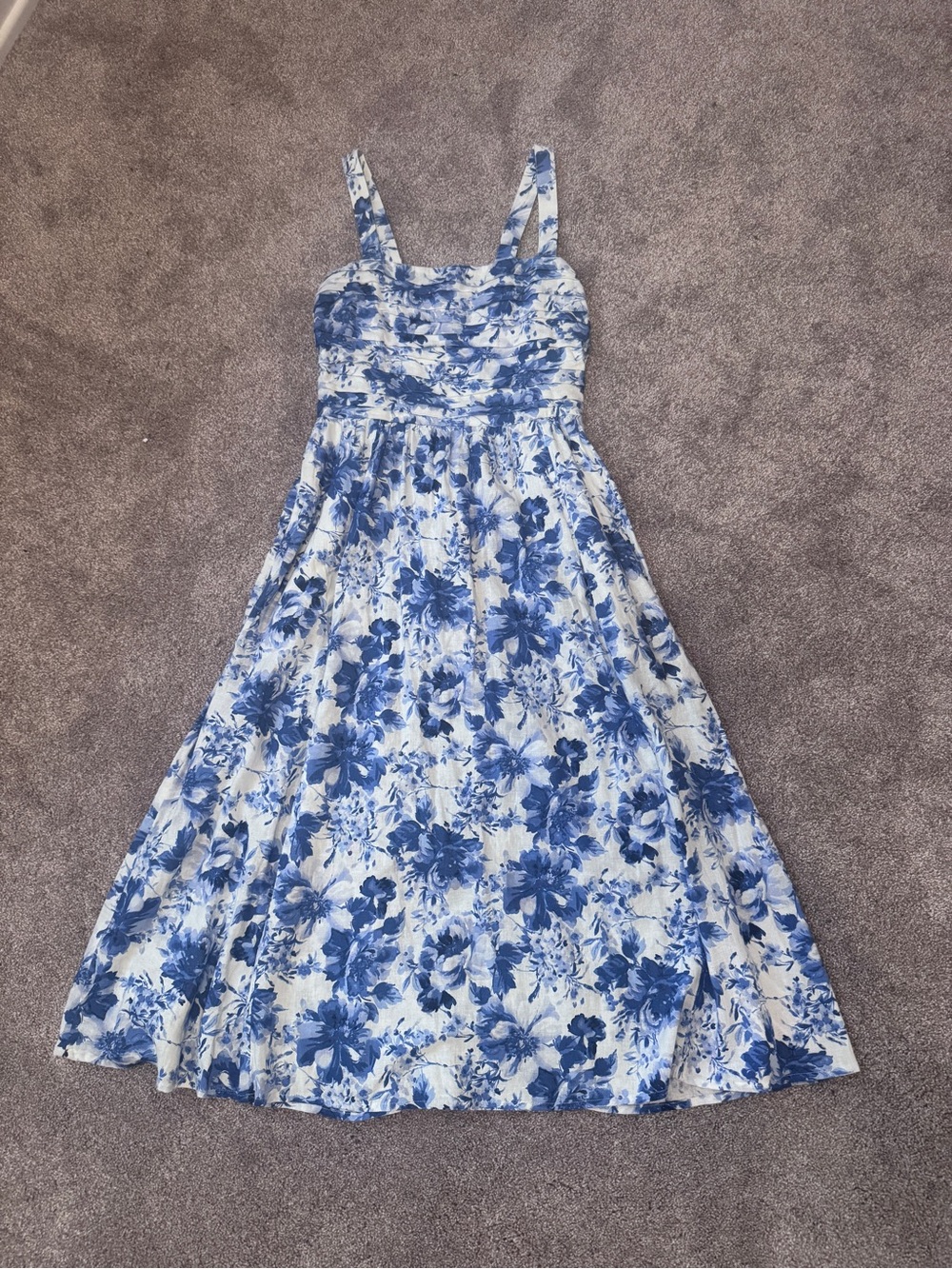Abercrombie & Fitch Blue and White Floral Midi Dress